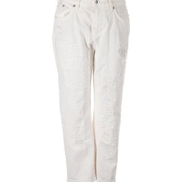 Ralph Lauren Girlfriend Jeans With Eyelet Patchwork, Size 8, Excellent Condition - Picture 1 of 12